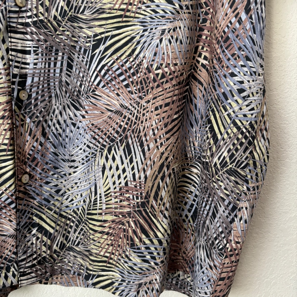 Tori Richard 2XT Hawaiin Aloha Leaf Print Cotton Lawn Shirt - Picture 6 of 11